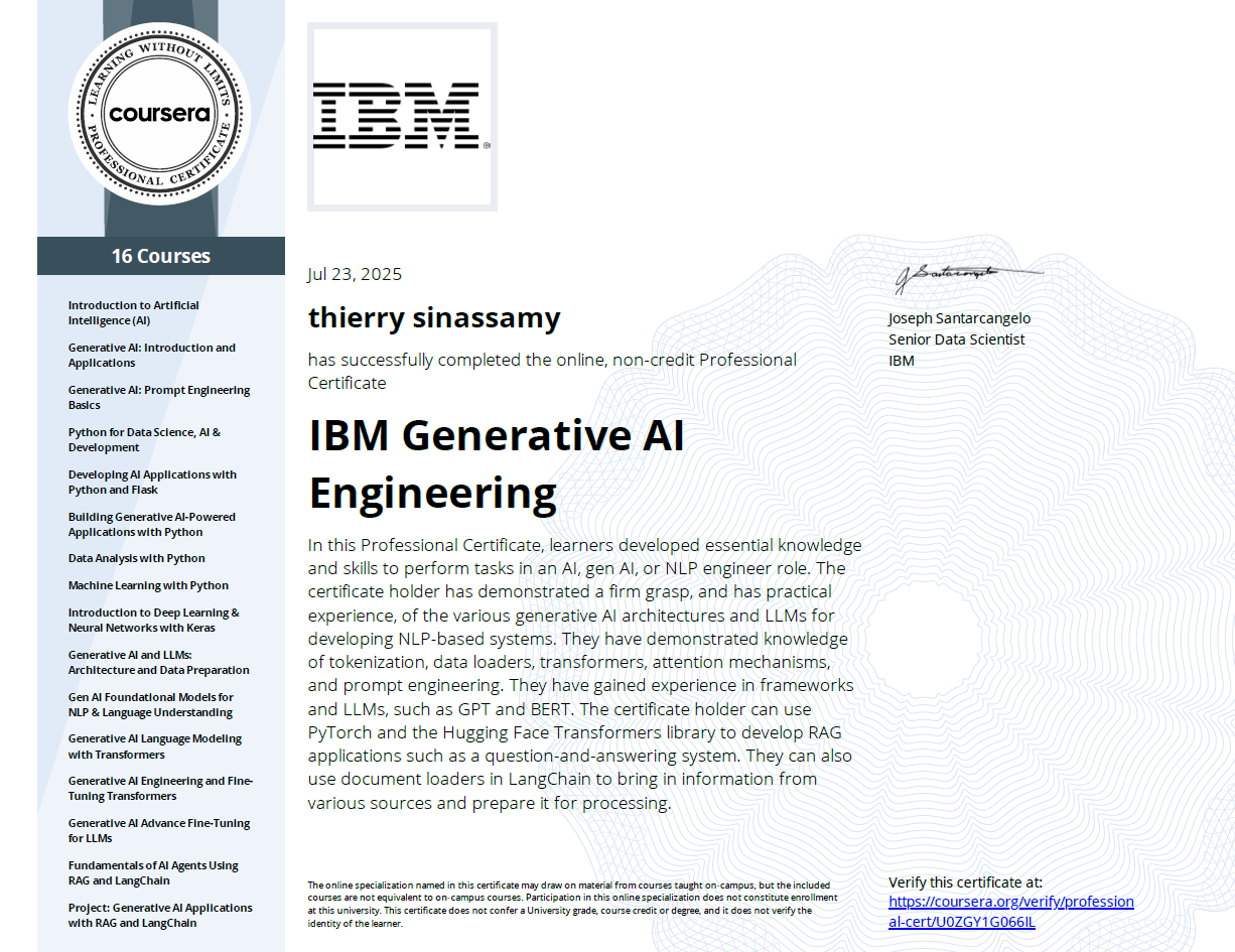 IBM Generative AI Engineering Course